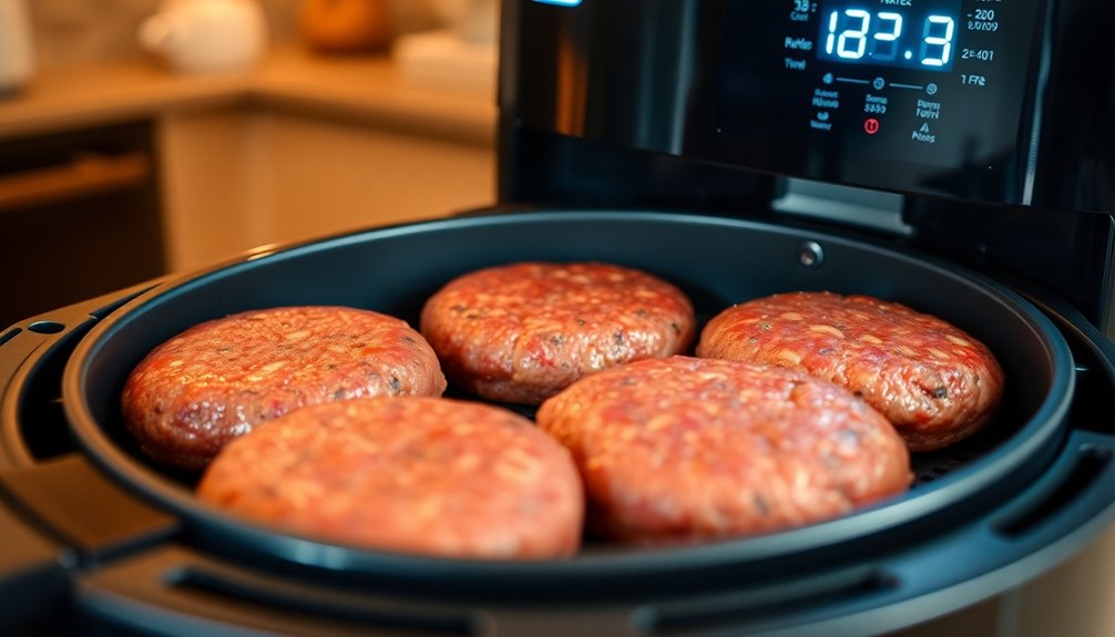 air fry frozen burgers