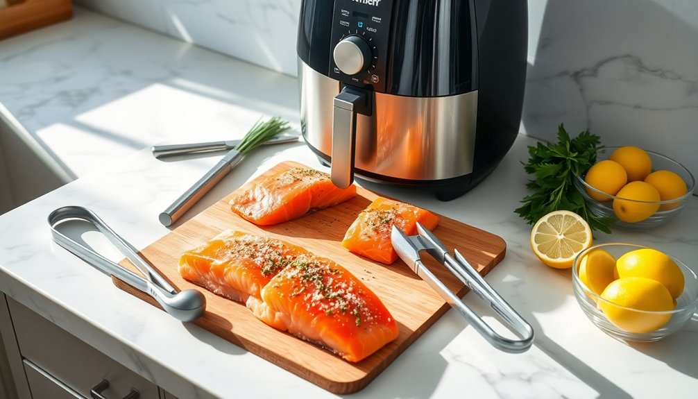 air fry salmon preparation steps