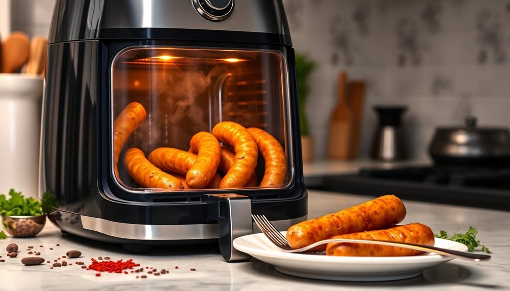 airfry frozen sausages safely