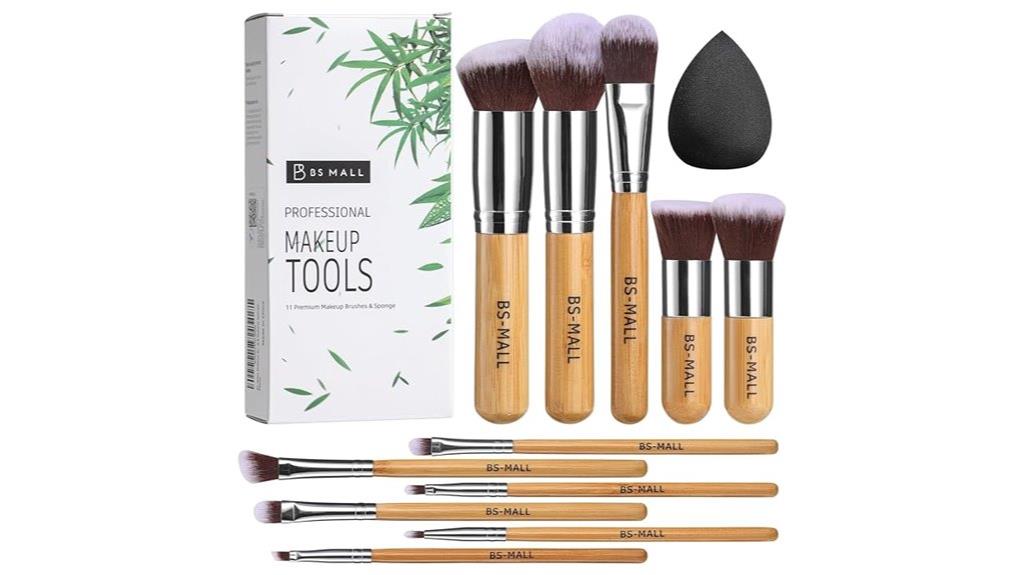 bamboo makeup brush set