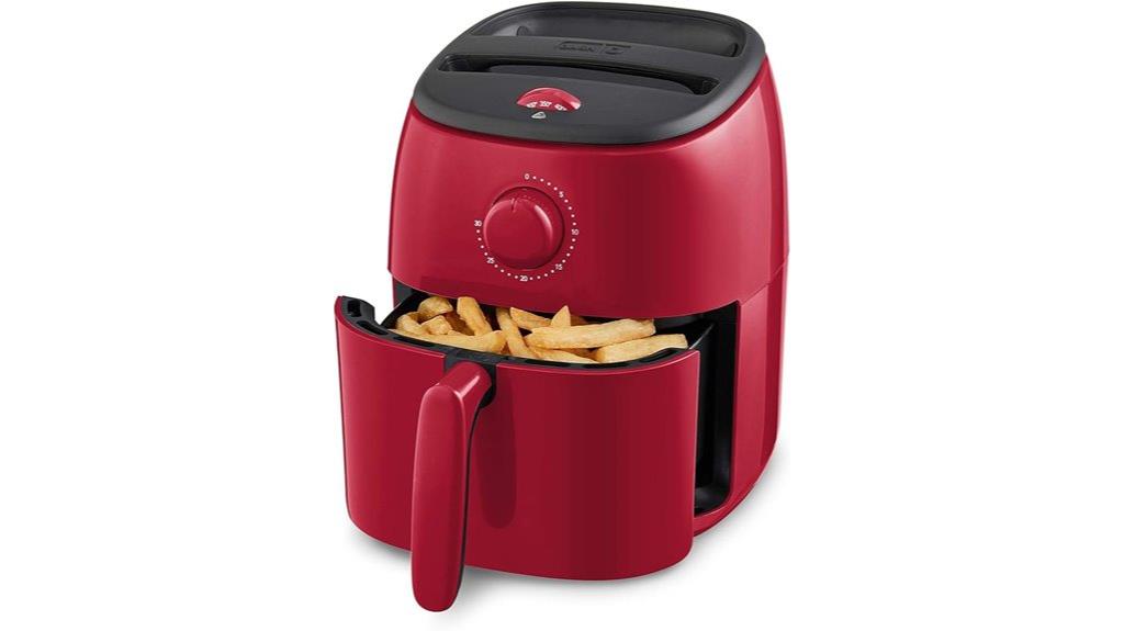 compact red air fryer