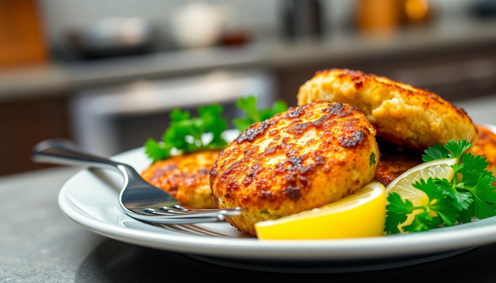 crispy air fried fish cakes