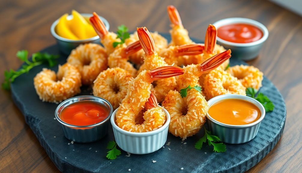 crispy coconut coated shrimp