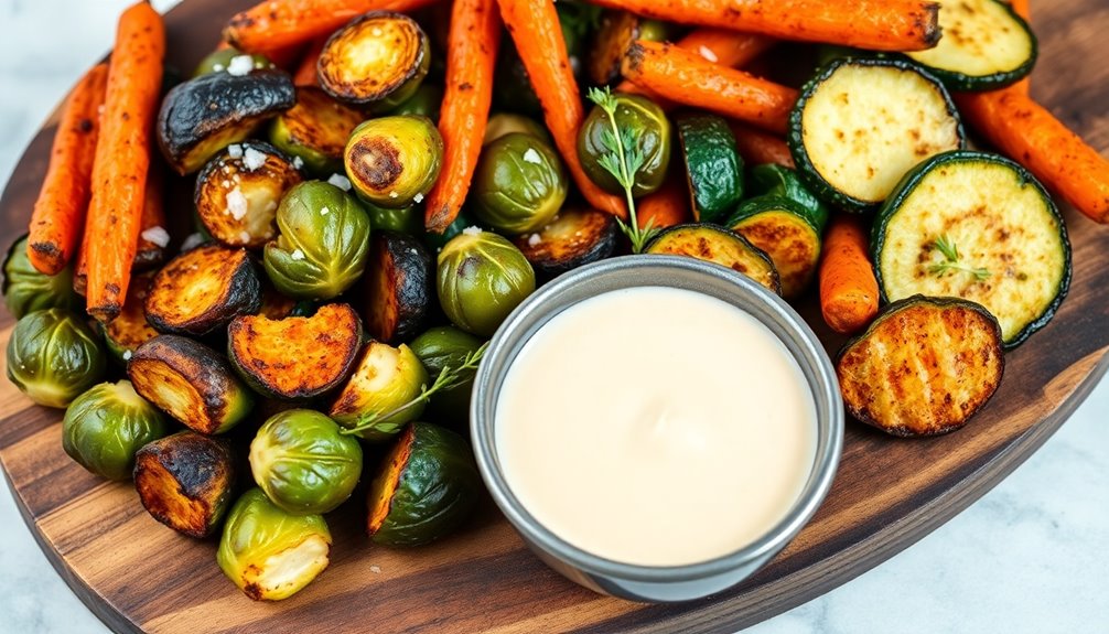 crispy healthy air fried vegetables