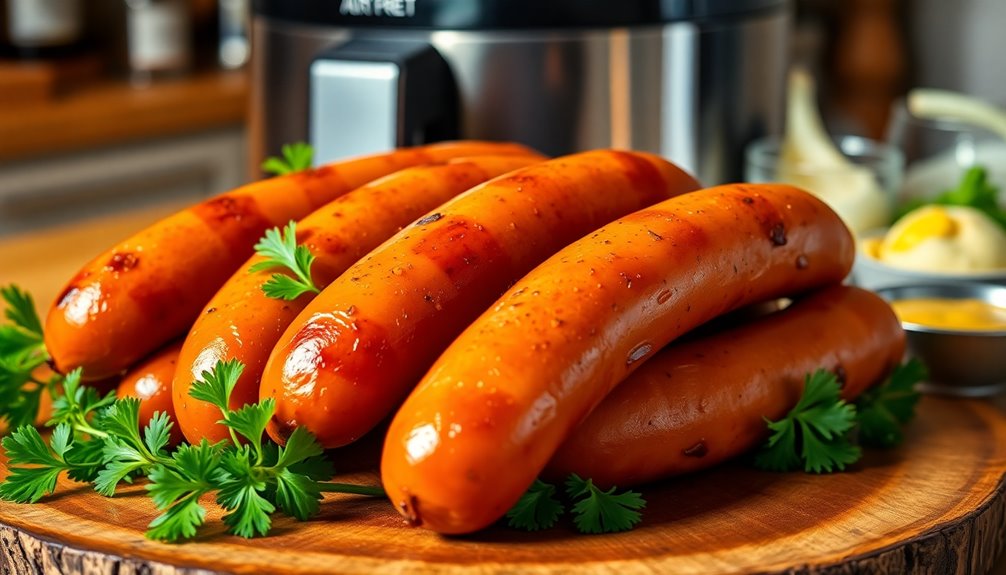 crispy juicy air fryer brats