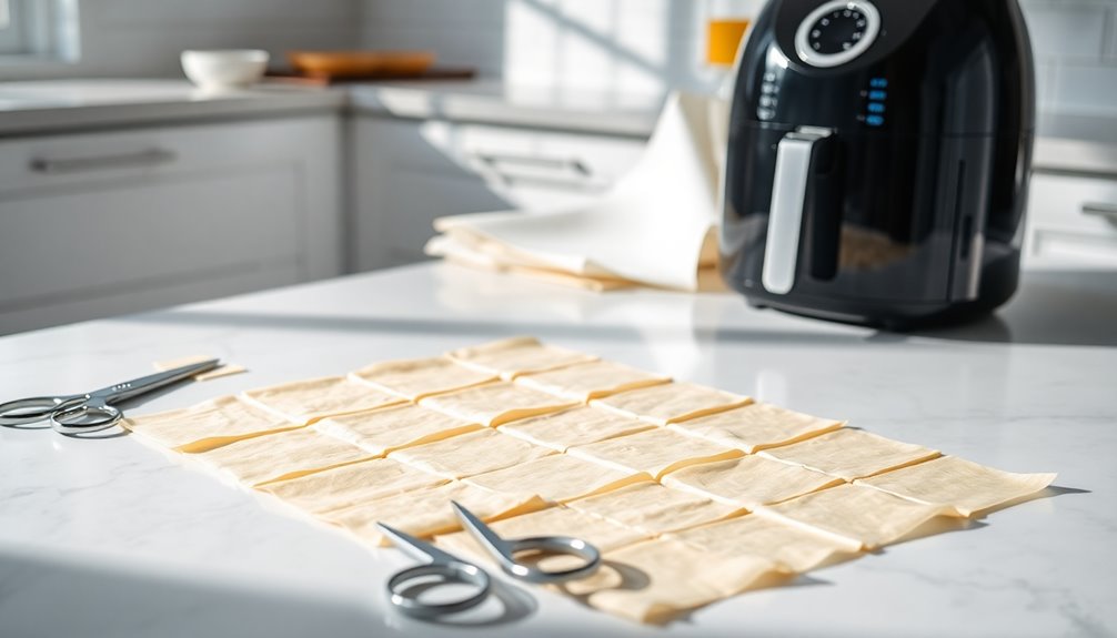 cutting parchment paper carefully