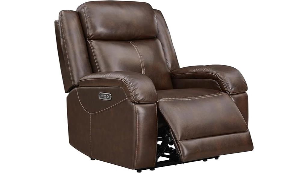 genuine leather power recliner