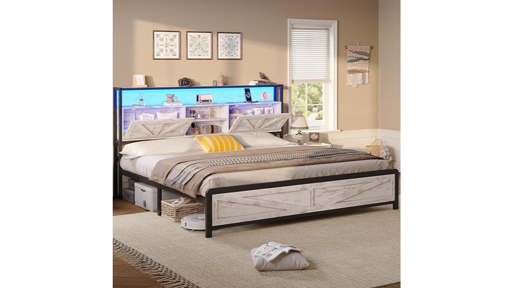 king bed frame with usb