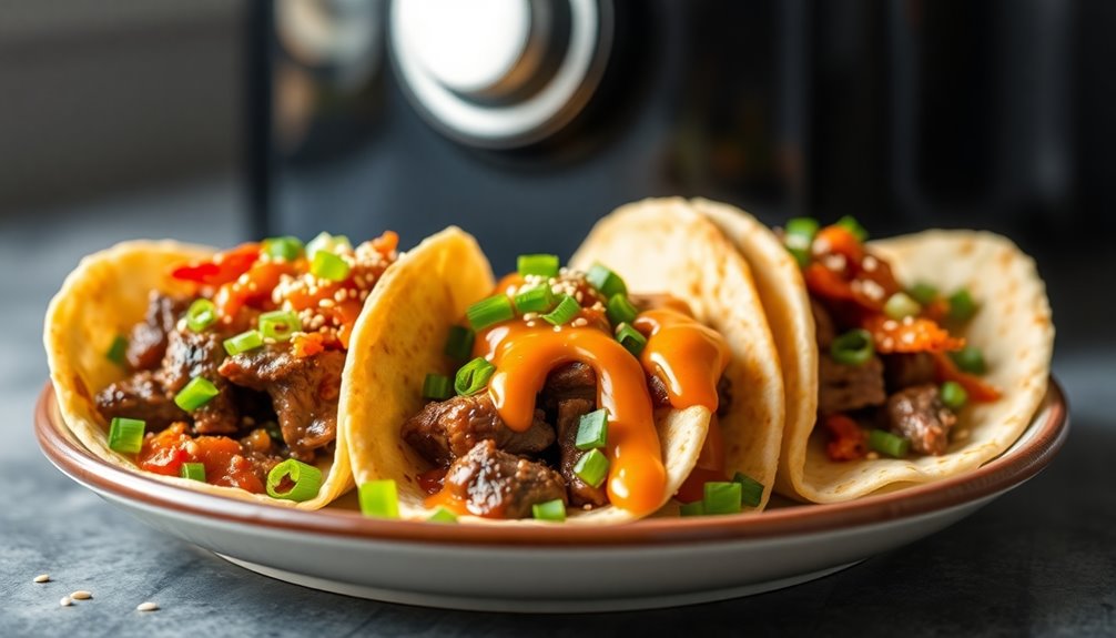 korean inspired beef tacos