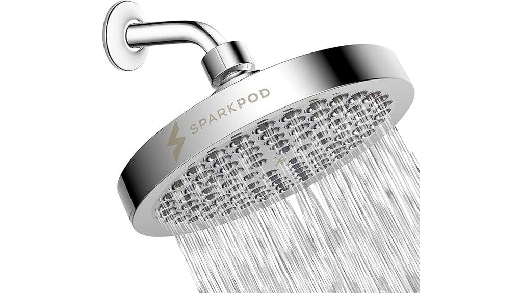 luxury chrome rain shower