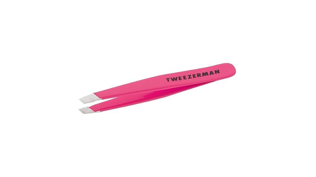 neon pink mini tweezers