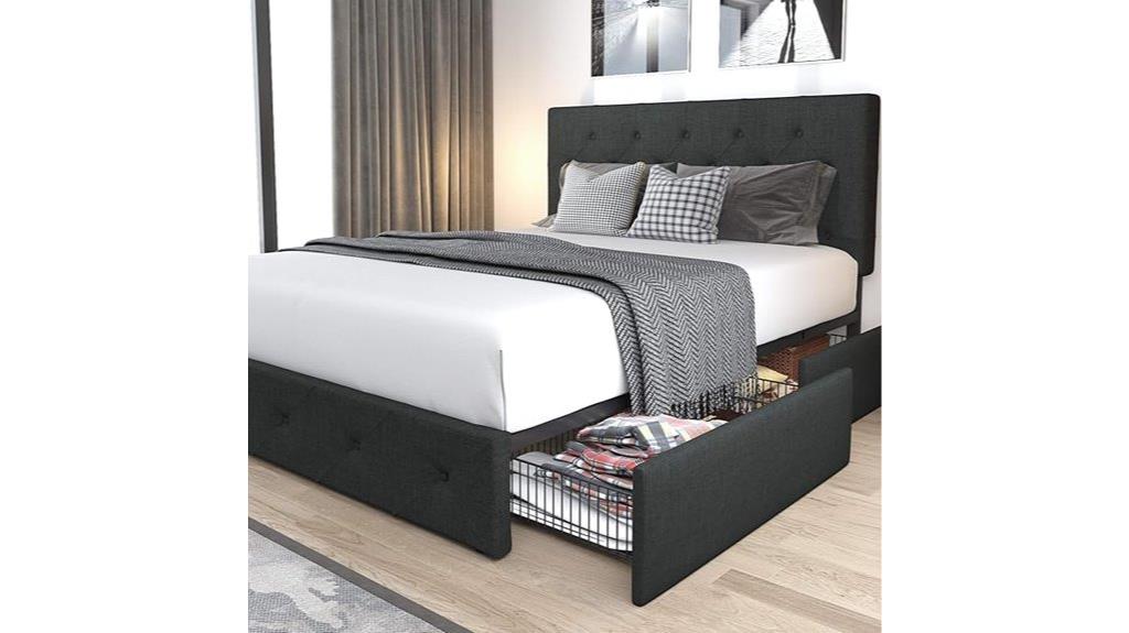 queen bed with storage