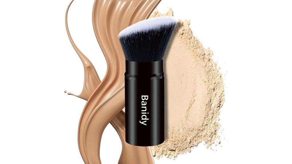 retractable portable kabuki brush