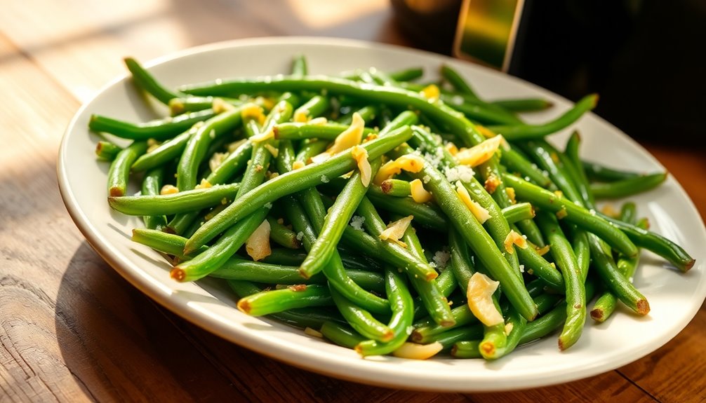 saut ed garlic infused green beans