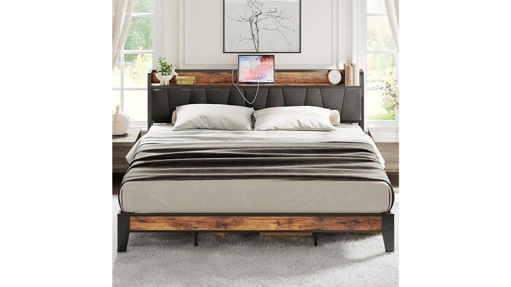 storage headboard bed frame