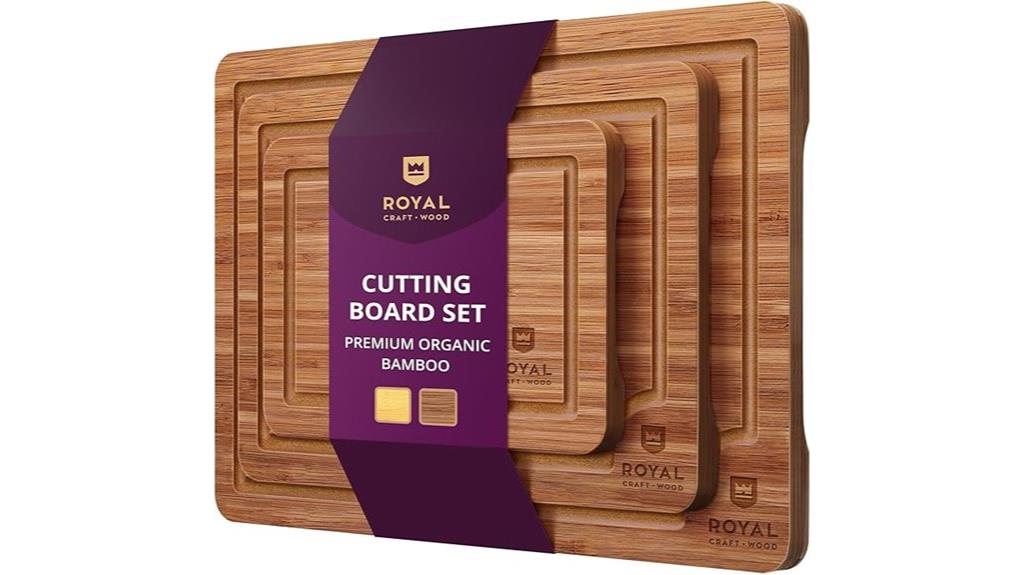 three piece wooden cutting boards