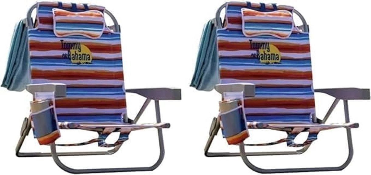 tropical sunset beach chairs