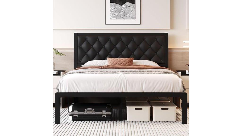 upholstered queen bed frame