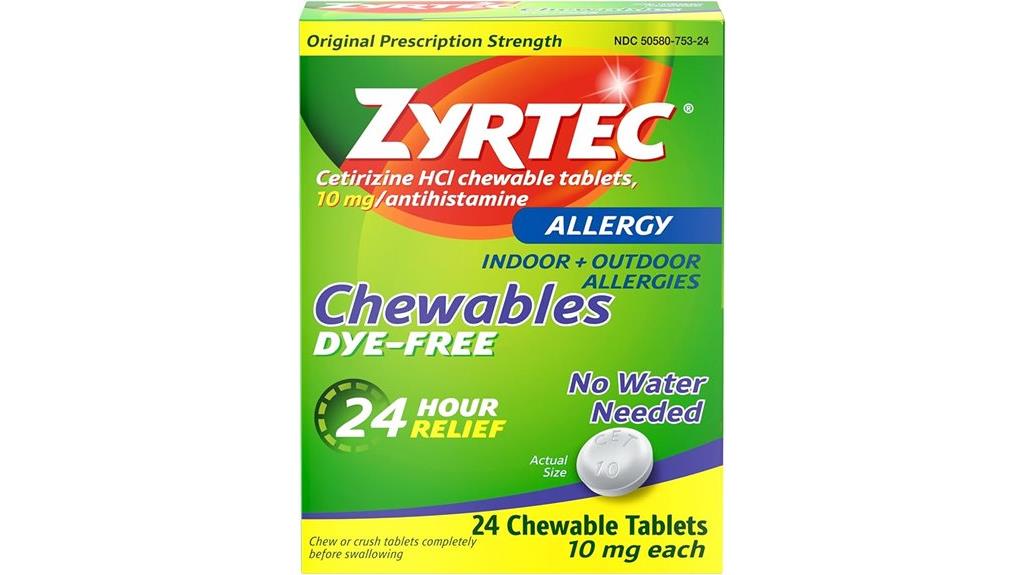 24 hour chewable allergy tablets