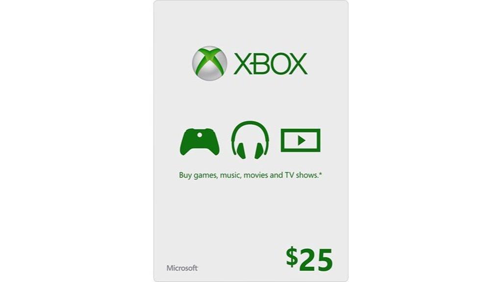 25 physical xbox gift card