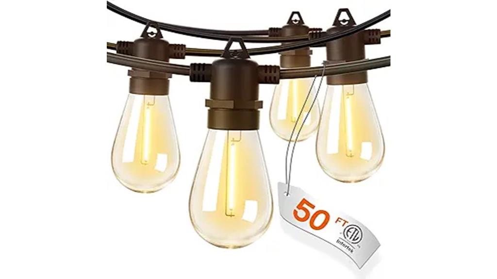 50ft edison shatterproof bulb string