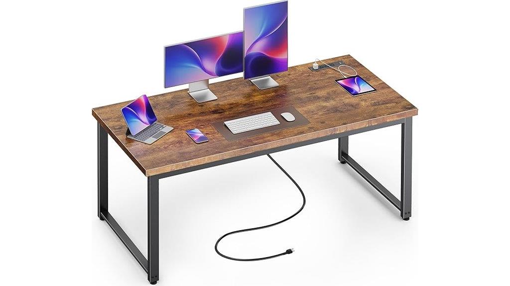 55 inch desk with outlets
