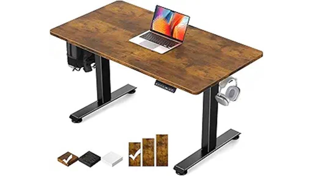 adjustable brown standing desk
