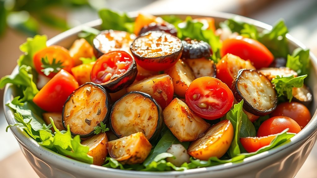 air fried veggie summer salad