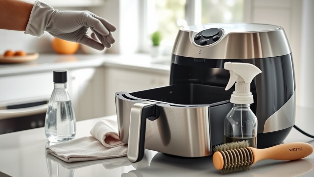air fryer cleaning step by step