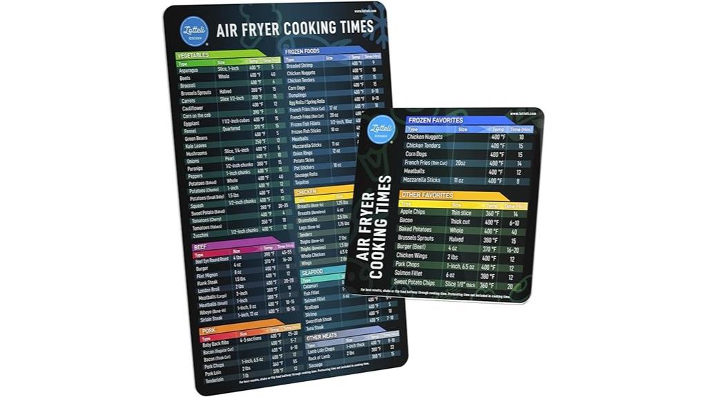 air fryer magnet cheat sheet