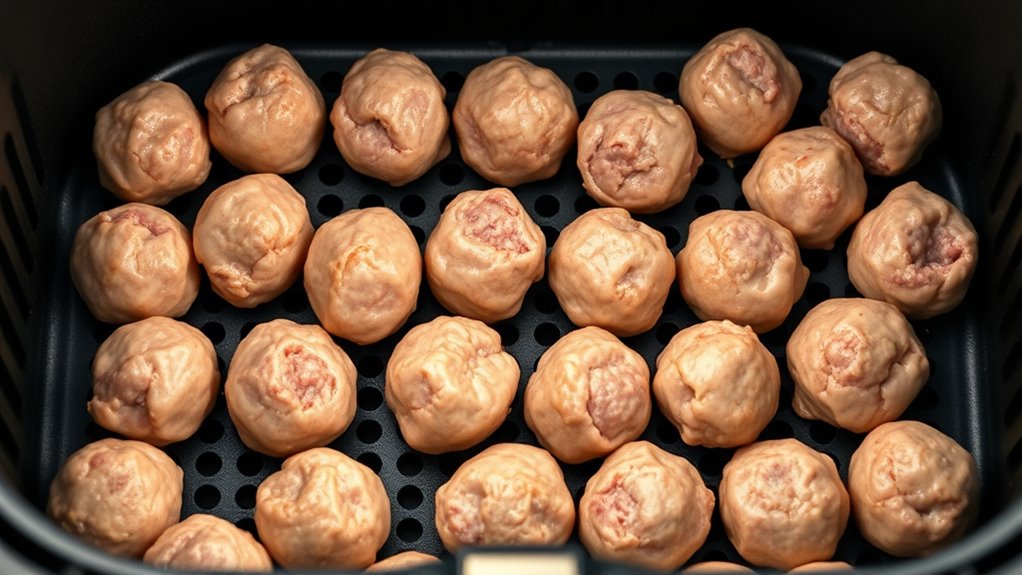 arrange meatballs evenly spaced
