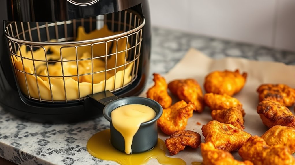 avoid excess oil and batter