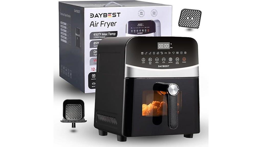 black stainless steel air fryer