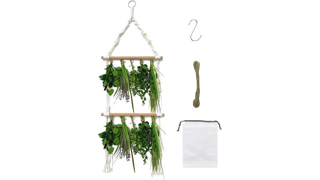 boho herb drying rack