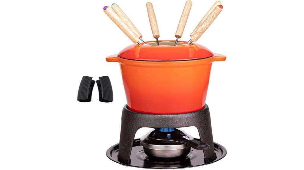 cast iron fondue set