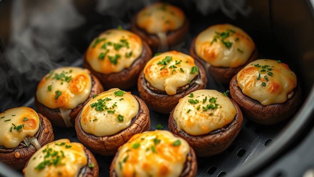 cheesy herb stuffed mushrooms