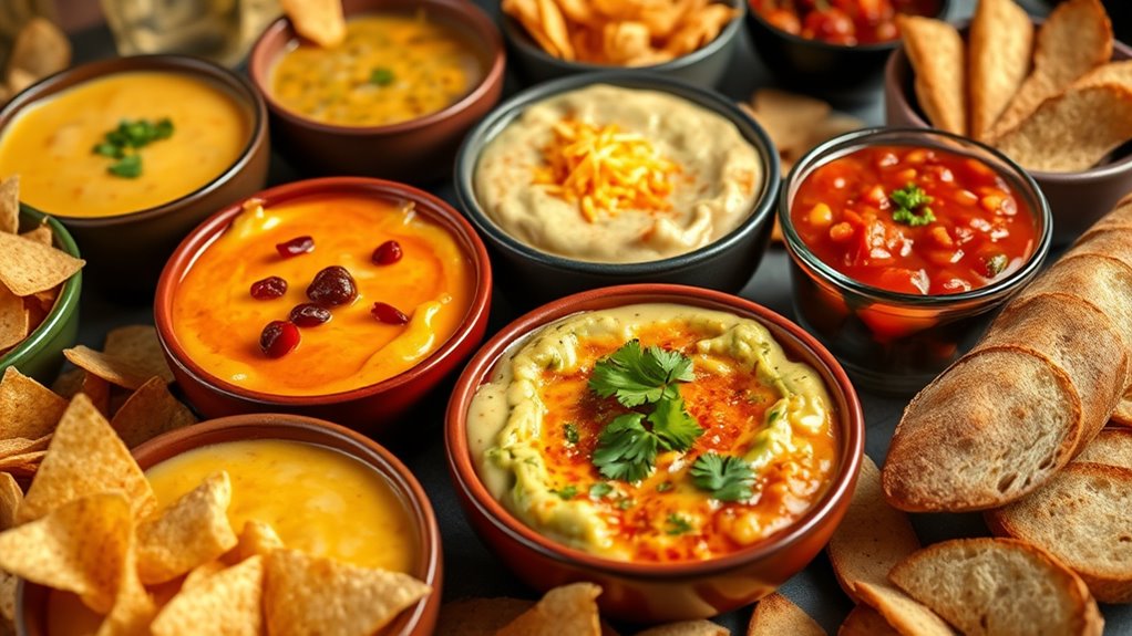 cheesy layered flavorful dips