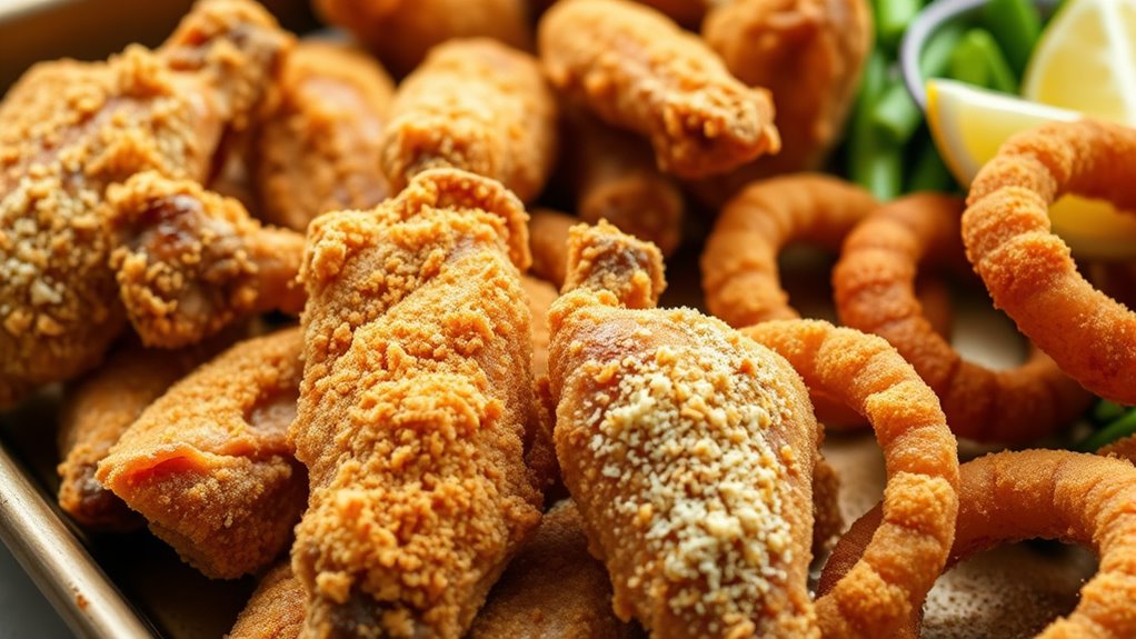 crispy even double coated layers