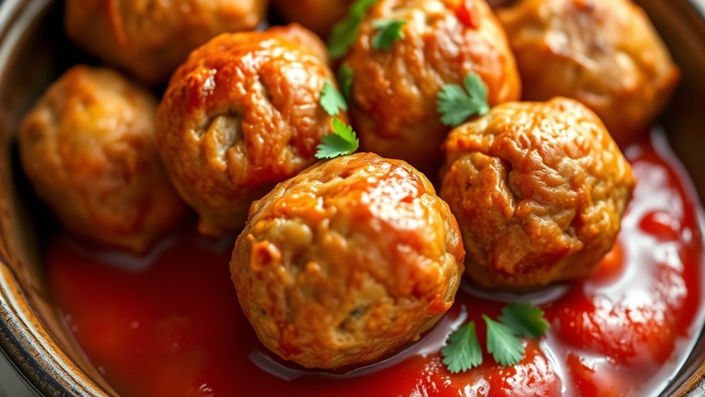 crispy juicy air fried meatballs