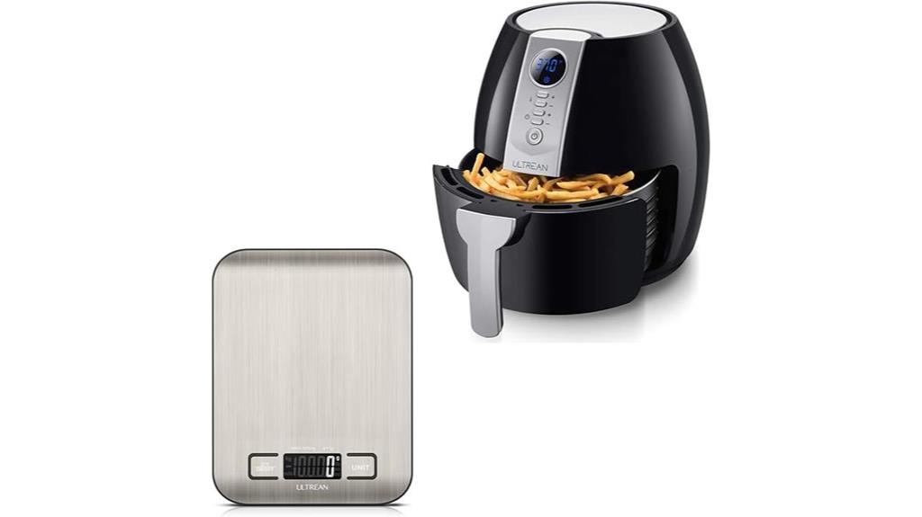digital food scale and air fryer