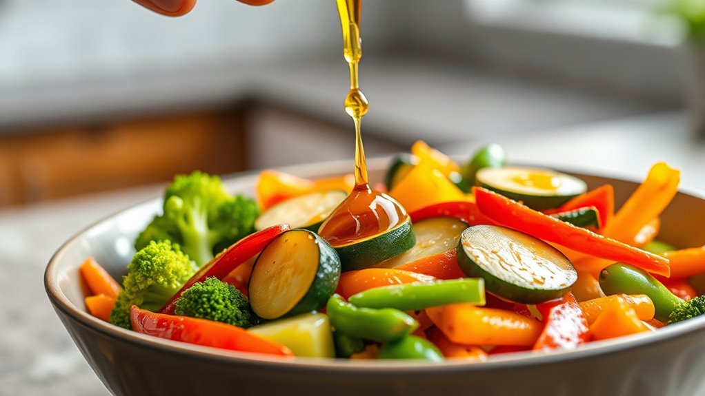 drizzle sesame oil evenly