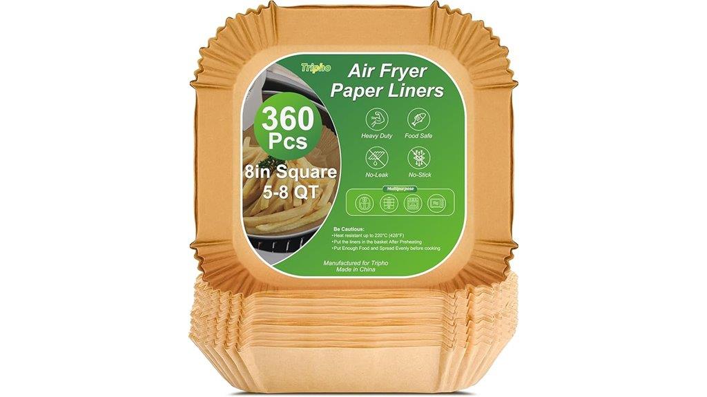 eight inch unbleached fryer liners