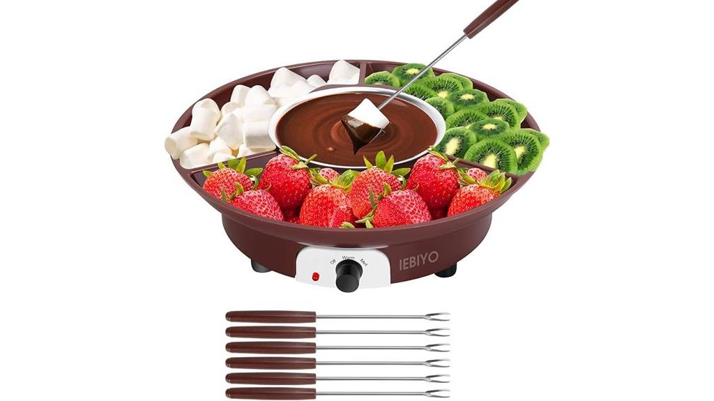 electric chocolate fondue set