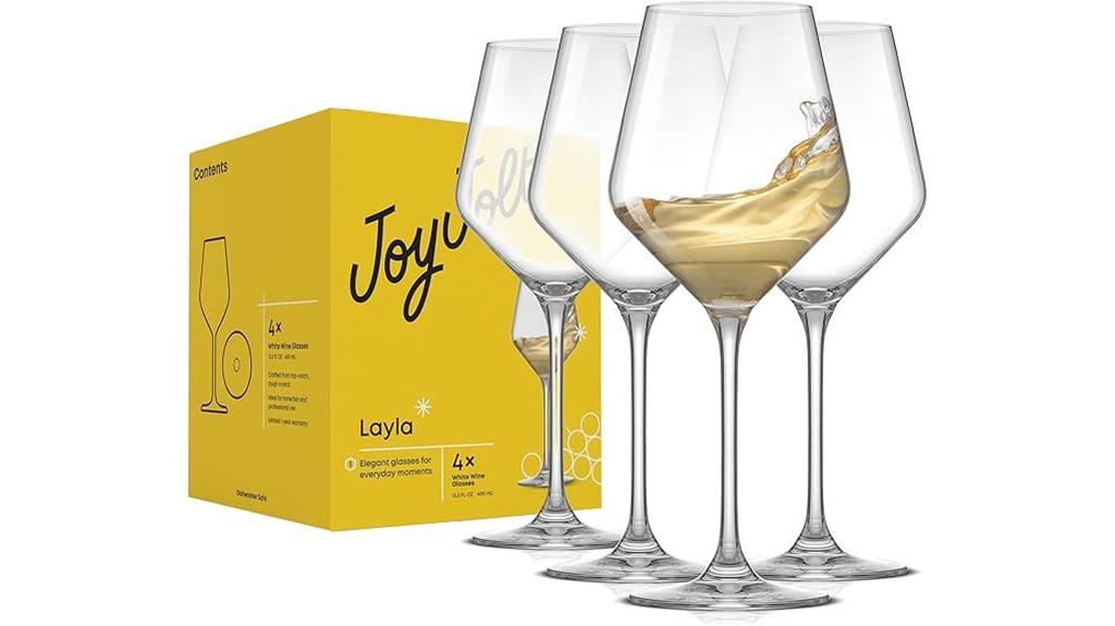 elegant white wine glasses