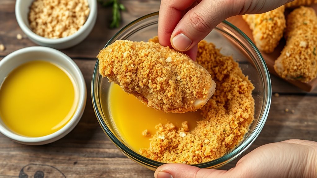 evenly coated crispy tenders