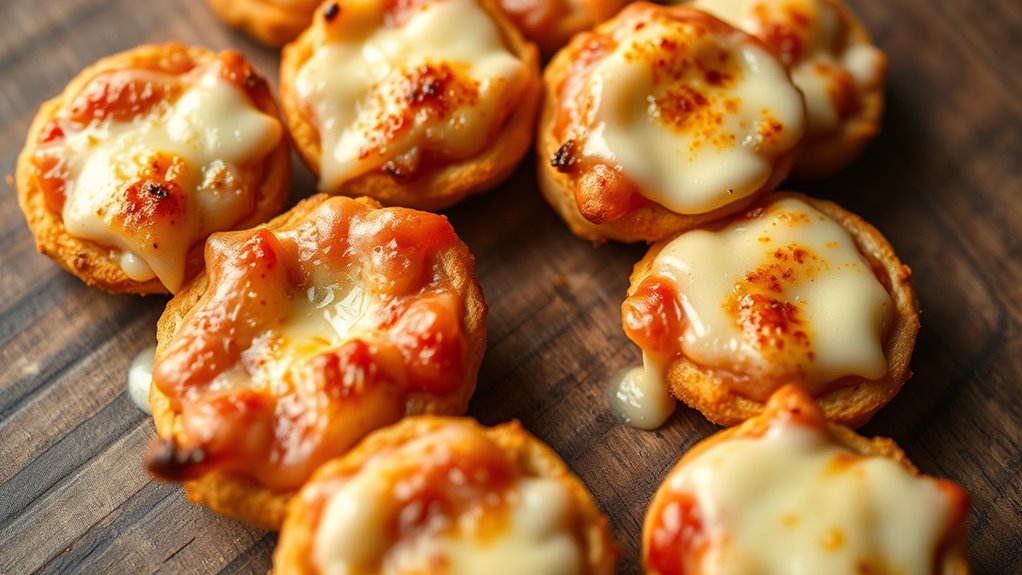 evenly layered cheesy crust
