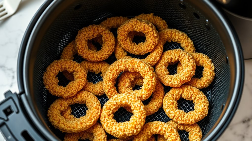 evenly spaced crispy coating