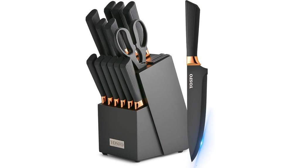 fifteen piece kitchen knife set
