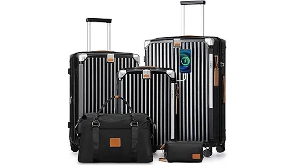 five piece spinner luggage