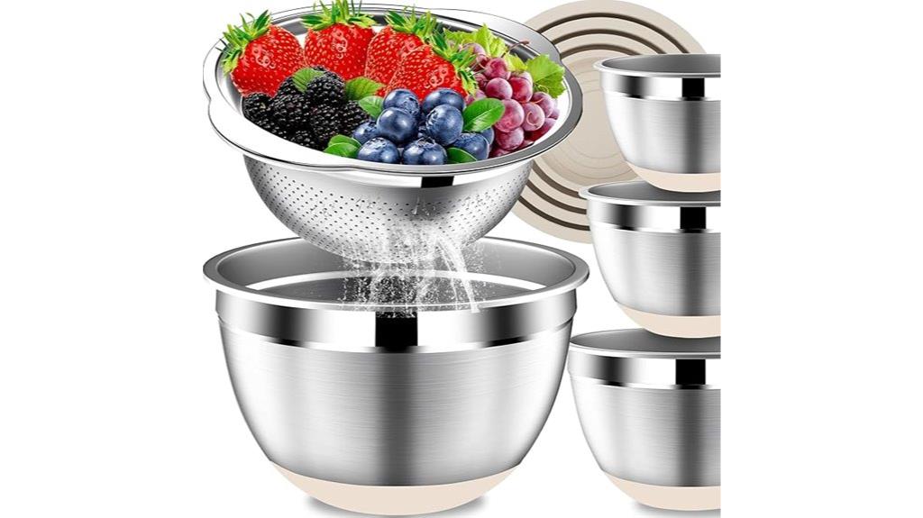 five piece stainless bowls
